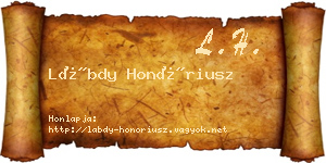 Lábdy Honóriusz névjegykártya